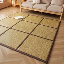 Rattan Summer Cooling Floor Mat Woven Tatami Carpet Bedside Rugs for Bedroom Living Room Bay Window Coffee Table Area Rugs Decor 60X60cm 1 PC