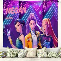Demonų Medžiotojai Kpop Sieninė Gobelenas Estetiškas Sienos Kabinamas Spausdintas Audinio Pledas Dekoratyviniai Gobelenai Miegamajam Svetainei Namų Dekoras 150cm x 200cm