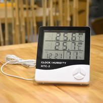 Temperature Humidity Monitor 4 Window Display High Definition Sensitive Digital Thermometer Hygrometer black