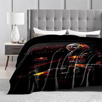Red Bull Racing Max Verstappen F1 DesignFlannel blanket for bedroom, living room, sofa, and nap 80x120cm(31*47in) gray