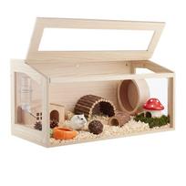 VEVOR Medinis žiurkėno narvas 810 x 410 x 410 mm 270 laipsnių matomumo žiurkėno buveinė, Akrilinis narvas smulkiems gyvūnams, atsparus graužimui, su atidaromu viršumi 81 x 41 x 41 cm