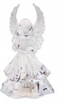 Kalėdinė dekoracija "Angelas" su LED apšvietimu, 10.5 cm, 6.3 cm, skaidri sp.