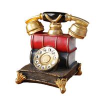 Klasikinis sukamas ratukas Telefono ornamentas Vintažinis imituoto fiksuotojo telefono modelis Namų dekoracija Kavinės dovanai 1 beige
