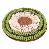 Dog Snuffle Mat Interactive Treat Puzzle Toys Slow Feeder with Licking Mat Improving Intelligence for Puppy 19  x 19 smėlis