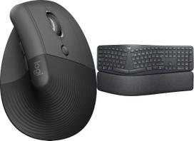 Belaidis klaviatūros ir pelės komplektas Logitech Lift Graphite + Ergo K860, EN, juoda sp.