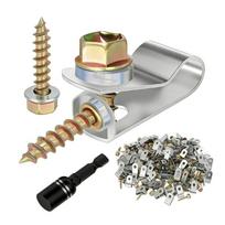 Strong T304 Steel R Type Fence Clip & Screws Rusts Proof Wire Clamps set Quick Fixing for Livestock & Pet Enclosures white