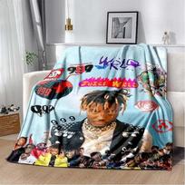Albumas Rapperis Juice Wrld 999 Antklodė Plakatas Menas Spausdinta Flanelinė Antklodė Minkštas Patalynės Užtiesalas Sofos Šildantis Dangalas Dovana Muzikos Gerbėjams 75x90cm gray