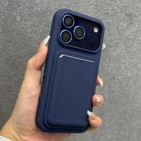 Magnetinis skysto silikono dėklas iPhone Air 16 17 15 14 13 12 11 Pro Max su Magsafe kortelių dėklu-pinigine iPhone 17 16 15 iPhone17 black