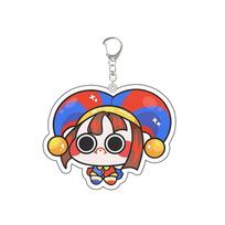 For TADC Pomni Jax Ragatha Gangle Zooble Caine Anime Peripheral Acrylic KeyChain Custom Cartoons Backpack Pendant Festival Gift black