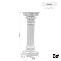 1 vnt. Architektūros modelis Romos kolona Graikų šventykla Pastatas Namų dekoracija Europos dekoratyvinis gipso stulpas Dervos skulptūra gray