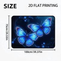 2D Flat Printing 1pc Blue Butterfly Duo Motif Car Trunk Mat Universal Liner Designed for Pet Travel Family Vacations and Grocery 75*100cm blue