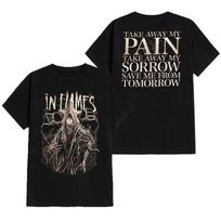 In Flames Retro Unisexs Pure Cotton Shortsleeved Tshirt For Summer In Swedish Melodic Metal Rock Style Unisexs Tshirt Fashion Tee 2XL gray