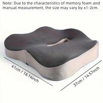 Ergonomic Memory Foam Seat Cushion Non-Slip Orthopedic Coccyx Pad Tailbone Sciatica Back Pain Relief For Office Chair Car Seat gray