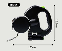 Double-Ended Dog Leash Auto Retractable Traction Rope 360 Degree Dual Head Walking Nylon Leashes with Flashlight Poop Bag Box. juoda