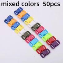 50pc Mini Colorful Plastic Side Release Buckle Paracord Bracelet Clasp Pet Collar DIY Craft Backpacks Strap Webbing Accessories blue
