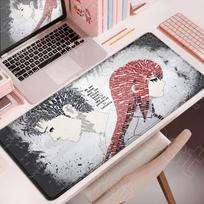 Non-slip Laptop Keyboard Desk Mats PC Gaming Accessories Anime Steins Gate Makise Kurisu Mouse Pads Large Computer Office Carpet 30cmx60cm(11.8x23.6inch) gray