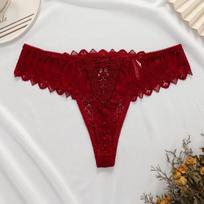 Moteriškos seksualios kelnaitės, nėriniuotos kelnaitės, apatinis trikotažas, intymūs, moteriški, minkštos kelnaitės, sukurtos Tangas Mujer M raudona