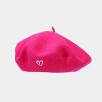 Beret lady trendy British retro wool love embroidery painter hat spring and autumn street Internet celebrity wild hat pink
