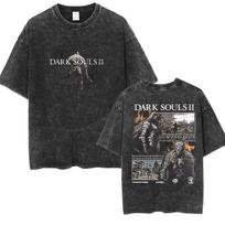 Dark Souls Vintažiniai Grafiniai Marškinėliai Gotikinis Gatvės Stilius Žaidimų Prekės Soulsborne Unisex Oversized Apvalia Kaklo Iškirpte Medvilniniai Trumpomis Rankovėmis Viršutiniai Drabužiai S black