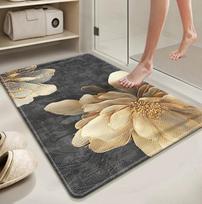 Super Absorbent Fast Drying Bathroom Floor Mat Non Slip Home Entrance Rug for Toilet Washroom Bathroom Doorway 1PC 40x60CM(16x24in) beige