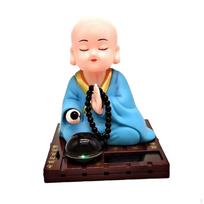 Bobble Head Dancing Toy Buddhist Doll Figurines Statues Car Dashboard Decorations mėlyna