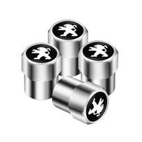 4Pcs/set Metal Car Wheel Tire Valve Caps Stem Cover Accessories For Peugeot 206 207 208 406 407 408 508 106 107 108 2008 3008 gray