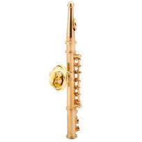 Mini fleitos formos muzikos instrumento sagė, aksesuaras dovanų kolekcijai Golden beige