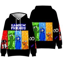 19 spalvų Rainbow Friends animacinių filmukų spaudiniai vyriški moteriški džemperiai su gobtuvu rudeniški kasdieniai megztiniai su gobtuvu madingi džemperiai hip hopo džemperis drabužiai S juoda