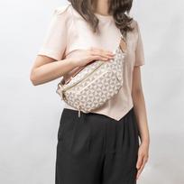 Light luxury high-end fashion fanny pack women's print retro new casual versatile single shoulder dumpling bag gray