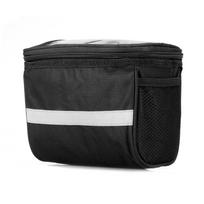 Cycle Bike Bicycle Insulated Front Bag MTB Bike Handlebar Bag Basket Pannier Cooler Bag with Reflective Strip Black juoda