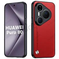 Dėklas Huawei Pura 80 Ultra / 80 Pro Plus Telefonui Prabangus Anglies Pluošto Tekstūros PU Odos Apsauginis Dangtelis Pura 80 Pro Plus raudona