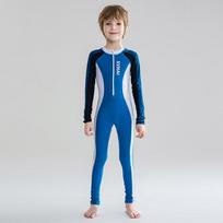 Boys' Quick-Dry Long-Sleeve Sun Protection Snorkeling Surfing Swimsuit Size 12 blue