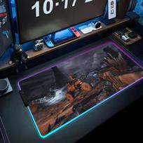 Metro 2033 Mouse Pad RGB Gaming Mousepad Big LED Pad PC Desk Mat Luminous Mouse Pad Large Keyboard Mats Table Rug With Backlit RGB600x300x3mm gray