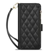 Wallet Small Fragrance Zipper Cardslot Kickstand Magnetic Flip Leather Case For Samsung Galaxy S26 Ultra S25 Plus S24 FE S23 S22 Galaxy S25 Edge black