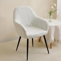 1pc Jacquard Elastic High Arm Chair Covers Solid Color Armchair Covers Hotel Bar Seat Slipcovers for Home Wedding Kitchen Decor 1pc white