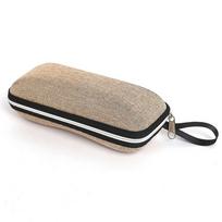 Vintage Zipper Portable Glasses Box Eyeglasses Case Eyeglasses Accessories Glasses Holder smėlis