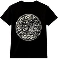 Viking Warrior T Shirt Norse Mythology Berserker Skull Axe Helmet Graphic Tee 5XL įvairiaspalvis