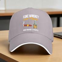 I Like Whiskey And Cigars And Maybe 3 People Baseball Cap Street Style Female Trucker Hat Sun Design Tennis Skate Snapback Cap One Size gray