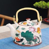 900 ml Puodas Didelis Keraminis Porcelianinis arbatinukas su Filtru vandeniu Kiniškas Kung Fu Virdulys Arbatos indai Gėrimų indai Virdulys Žalioji arbata beige