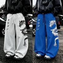 Men's Y2K Outdoor Casual Straight Leg Pants Sports Running Pants Spring and Autumn New Products XL blue