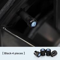 New 2026 Emblems 4pcs Metal Car Wheel Tire Valve Cap Stem Covers Accessories For Volkswagen VW R Polo Golf 8 Tiguan Passat Touareg Magota EK1 black