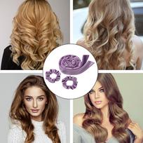 Heatless Curling Rod Headband for Women No Heat Curl Ribbon with Scrunchies Sleeping Curls Bowknot Hair Rollers white