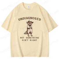 Nediagnozuota, bet kažkas negerai T-shirt Vyrams Moterims Juokingas T-shirt Kvailas Grafinis Marškinėlis Harajuk XS beige