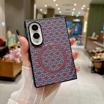 Applicable to Samsung Z Fold1 folding screen mobile phone case Fold1Ultra striped magnetic leather pattern front cover protective case Z Fold8 black