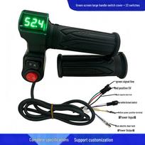 Electric Scooter Throttle Grip with Green Display & Voltage Meter for Switch 14.5 x 6 x 9 cm black