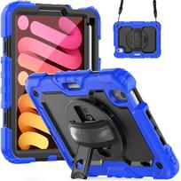 Case for iPad Mini 7 (A17 Pro)/ Mini 6 8.3'' with Screen Protector Pencil Holder [360 Rotating Hand Strap] &Stand Shockproof For iPad Mini 7 6