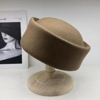 High quality export% wool beret women's autumn and winter medicine box hat French top hat niche basin hat M（55-58cm） gray