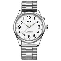 TPW Laikrodis su šviečiančiu ciferblatu, pilnai šviečiantis paviršius, 40 mm, lengvai skaitomas, plieninė apyrankė, 3 ATM gray