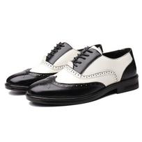 Spring and Summer Men's Business Formal Wear Casual Leather Shoes Brogue Carved Leather Shoes Korean Version Plus Size Fashion All-match Men's Shoes 39 gray