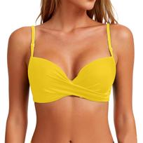 Moterų madingas stumiamasis bikini maudymosi kostiumas S geltona